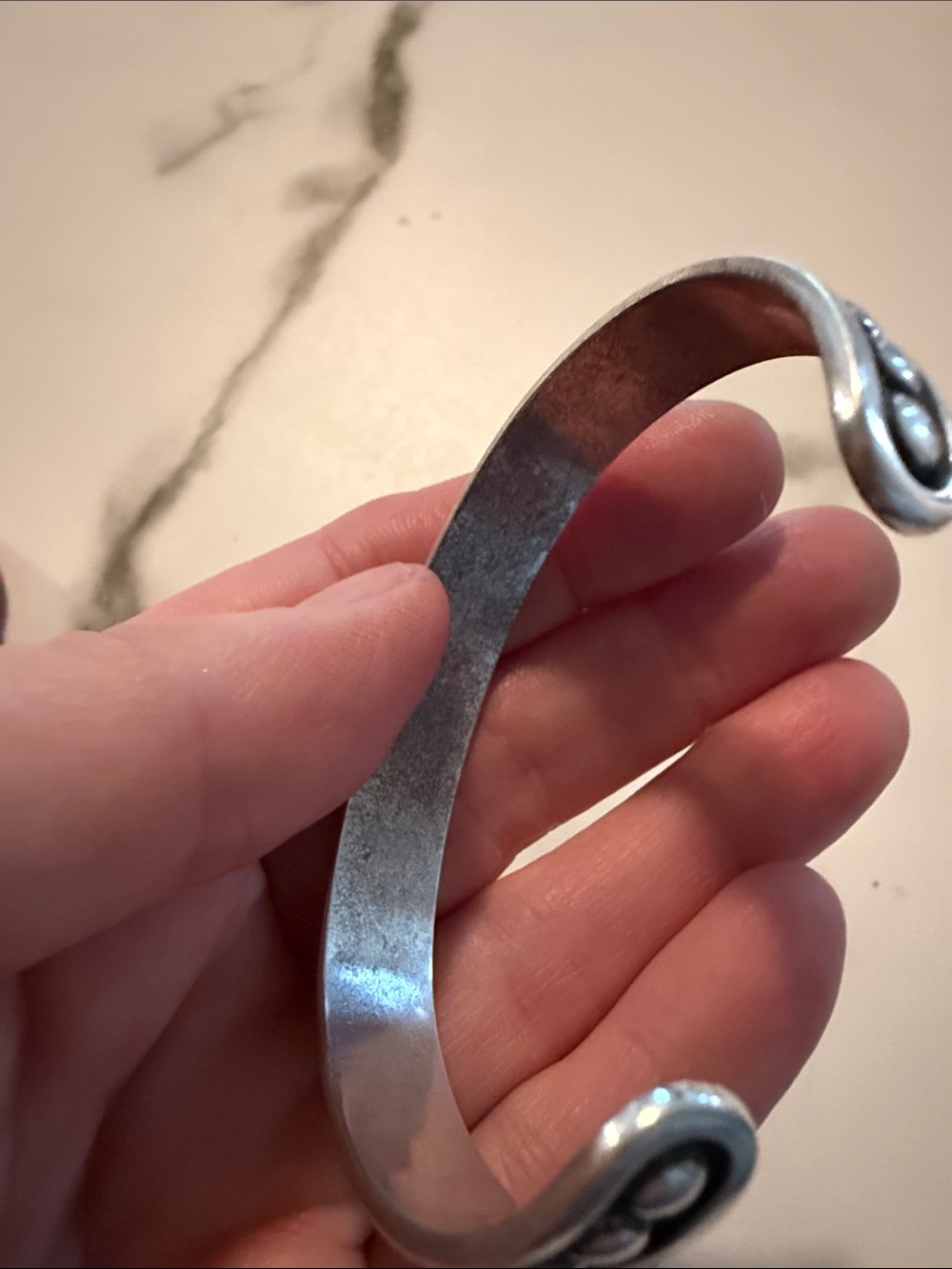 James Avery Stamped Silver Tone Dot-Accent Cuff Bracelet - Picture 3 of 3